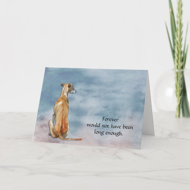 Brown Greyhound Dog Condolence Sympathy Card (Front)