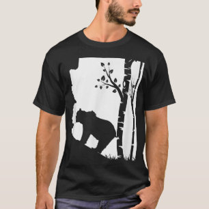 Brown Grizzly Bear Hunting - Arizona map Hunter  T-Shirt