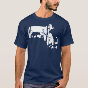 Brown Grizzly Bear Hunting - Massachusetts map Hun T-Shirt