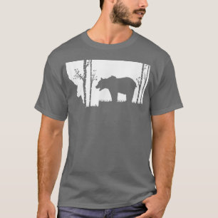 Brown Grizzly Bear Hunting - Montana map Hunter  T-Shirt
