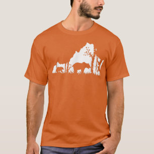 Brown Grizzly Bear Hunting - Virginia map Hunter T-Shirt
