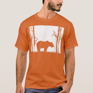 Brown Grizzly Bear Hunting - Wyoming map Hunter  T-Shirt