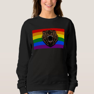 Brown Grizzly Bear Love Gay Pride Flag Wild Forest Sweatshirt