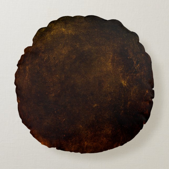 Brown grunge background, artistic dark texture, de round cushion (Front)