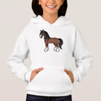 Brown Gypsy Vanner Clydesdale Shire Cartoon Horse