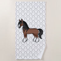 Brown Gypsy Vanner Clydesdale Shire Cartoon Horse