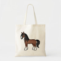 Brown Gypsy Vanner Clydesdale Shire Cartoon Horse