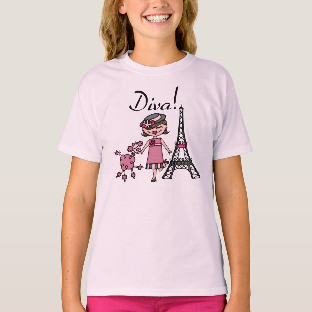 Brown Hair Diva T-Shirt (Front)