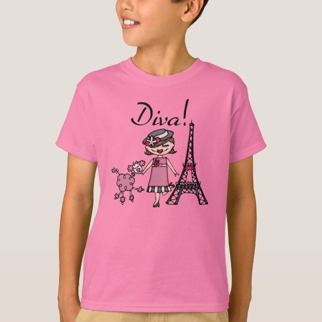 Brown Hair Diva T-Shirt (Front)