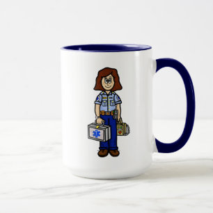 Brown Hair Female EMS Paramedic Mug