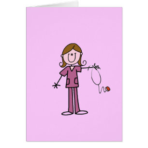 Brown Hair Female Stick Figure Nurse