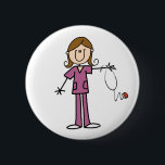 Brown Hair Female Stick Figure Nurse 6 Cm Round Badge<br><div class="desc">T-shirts,  hoodies,  magnets,  mugs,  cards,  stickers,  tote bags,  keychains,  buttons,  and more with a brown haired female stick figure nurse with a stethoscope,  great for RNs,  LPNs,  ER nurses,  paediatrics nurses,  OB nurses,  and future nurses! Easy to personalise before ordering!</div>