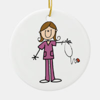 Brown Hair Female Stick Figure Nurse