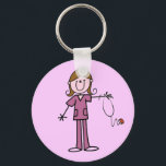 Brown Hair Female Stick Figure Nurse Key Ring<br><div class="desc">T-shirts,  hoodies,  magnets,  mugs,  cards,  stickers,  tote bags,  keychains,  buttons,  and more with a brown haired female stick figure nurse with a stethoscope,  great for RNs,  LPNs,  ER nurses,  paediatrics nurses,  OB nurses,  and future nurses! Easy to personalise before ordering!</div>