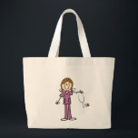 Brown Hair Female Stick Figure Nurse Large Tote Bag<br><div class="desc">T-shirts,  hoodies,  magnets,  mugs,  cards,  stickers,  tote bags,  keychains,  buttons,  and more with a brown haired female stick figure nurse with a stethoscope,  great for RNs,  LPNs,  ER nurses,  paediatrics nurses,  OB nurses,  and future nurses! Easy to personalise before ordering!</div>