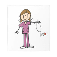 Brown Hair Female Stick Figure Nurse