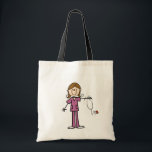 Brown Hair Female Stick Figure Nurse Tote Bag<br><div class="desc">T-shirts,  hoodies,  magnets,  mugs,  cards,  stickers,  tote bags,  keychains,  buttons,  and more with a brown haired female stick figure nurse with a stethoscope,  great for RNs,  LPNs,  ER nurses,  paediatrics nurses,  OB nurses,  and future nurses! Easy to personalise before ordering!</div>
