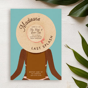 Brown Hair Girl Last Splash Bachelorette Weekend Invitation