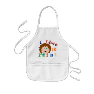 Brown Hair Green Eyed Little Girls Face Painting Kids Apron