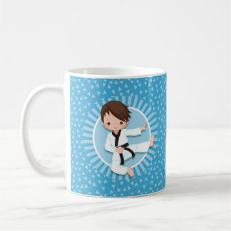 Brown Hair Karate Boy Judo Martial Arts Coffee Mug