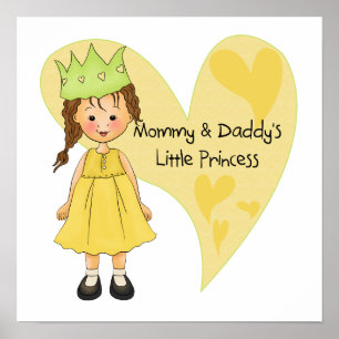 Brown Hair Mummy and Daddy's Princess Poster