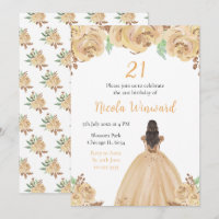 Brown Hair Princess Peach Floral Birthday Party