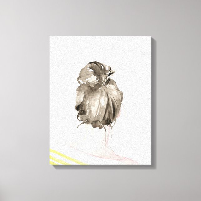 Brown Hair Top Knot Bun Canvas Print (Front)