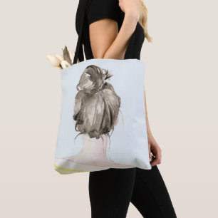 Brown Hair Top Knot Bun Tote Bag
