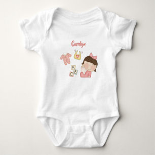 Brown Haired Baby Girl - ABC's Bodysuit