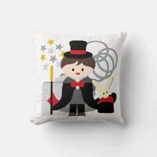 Brown Haired Boy Magician Pillow