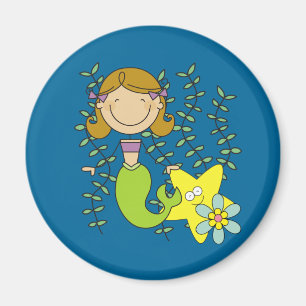 Brown Haired Mermaid Magnet