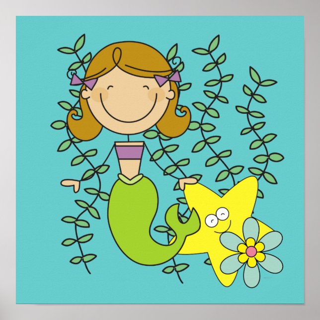 Brown Haired Mermaid Poster (Front)