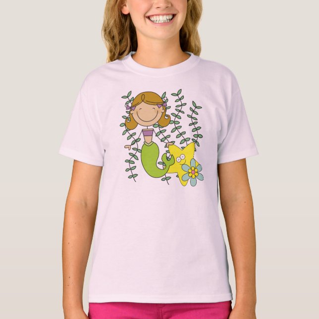 Brown Haired Mermaid T-Shirt (Front)