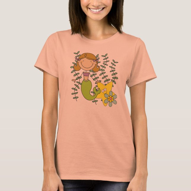 Brown Haired Mermaid T-Shirt (Front)