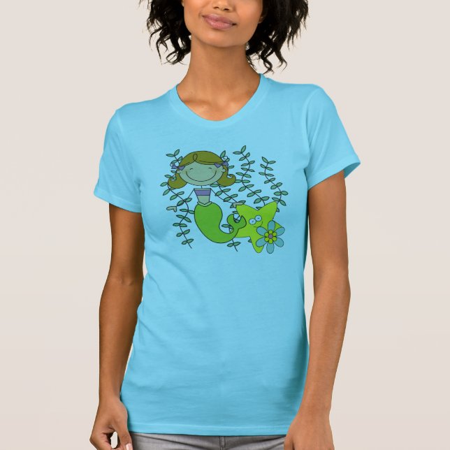 Brown Haired Mermaid T-Shirt (Front)