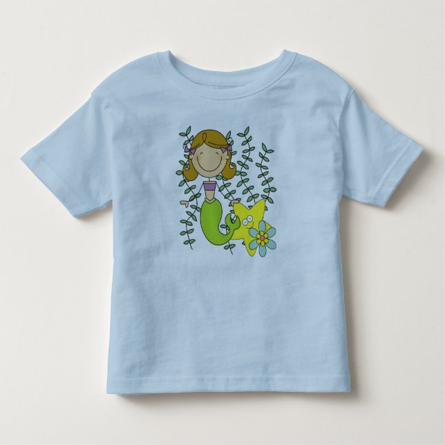 Brown Haired Mermaid Toddler T-Shirt (Front)