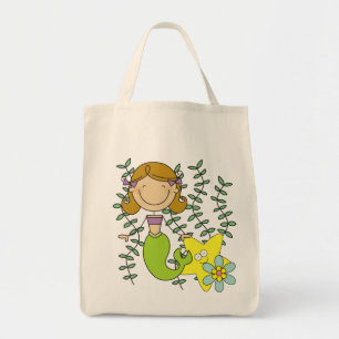 Brown Haired Mermaid Tote Bag