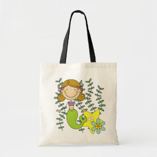 Brown Haired Mermaid Tote Bag