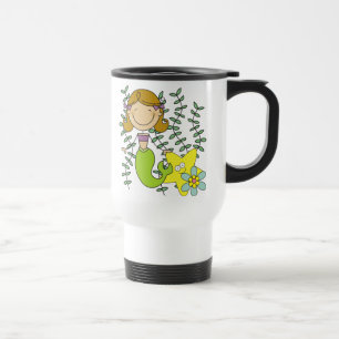 Brown Haired Mermaid Travel Mug