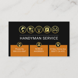 Brown Handyman Tabs Home Repair Business Card
