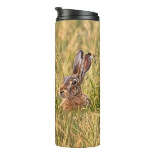 Brown Hare in Meadow Grass Wildlife Thermal Tumbler