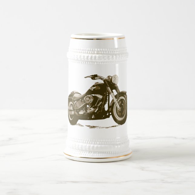 Brown Harley Motorcycle Beer Stein (Center)