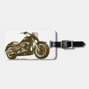 Brown Harley Motorcycle Luggage Tag