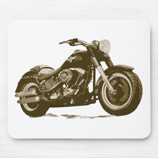 Brown Harley Motorcycle Mouse Pad (Front)