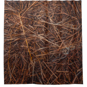 Brown hay shower curtain