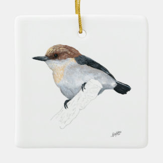 Brown headed Nuthatch Ceramic Ornament