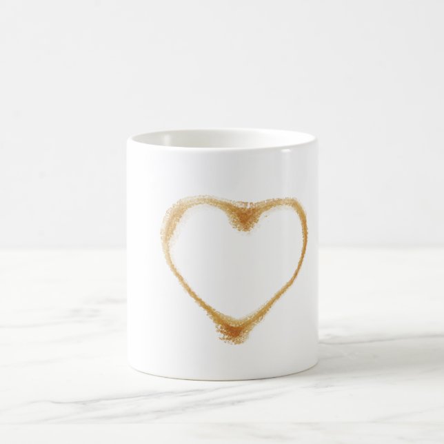 Brown heart shaped coffee stain mug (Center)