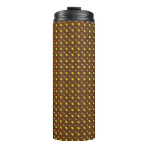 brown hearts thermal tumbler