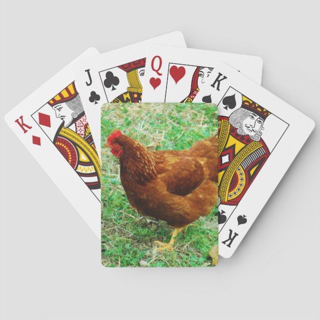 Brown Hen Playing Cards (Back)