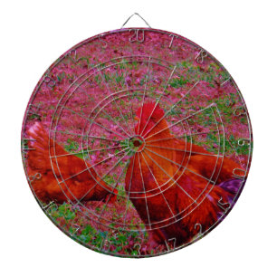 Brown Hens in the Purple Grass Dartboard